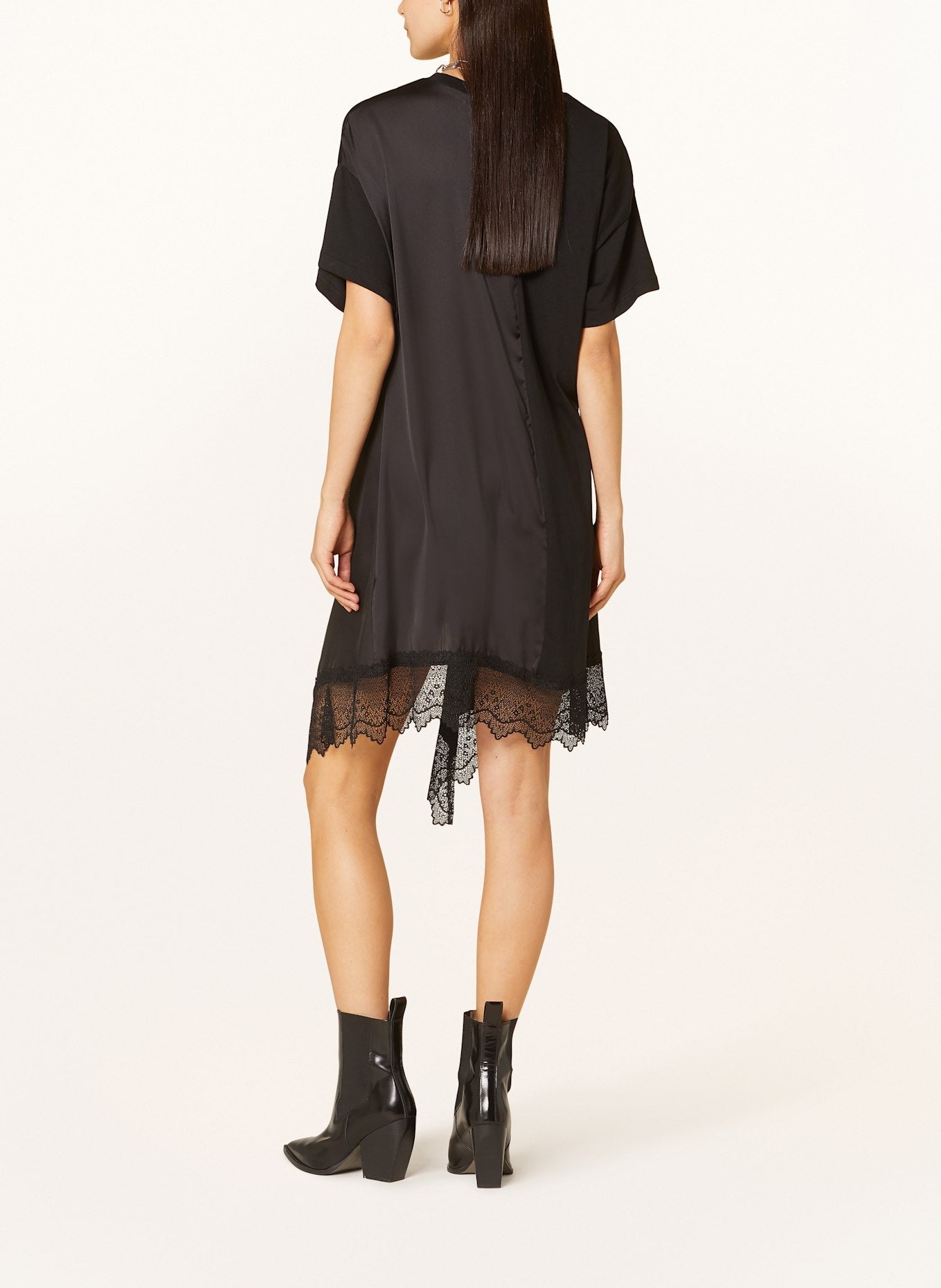 Black Twist Lace Mini Dress