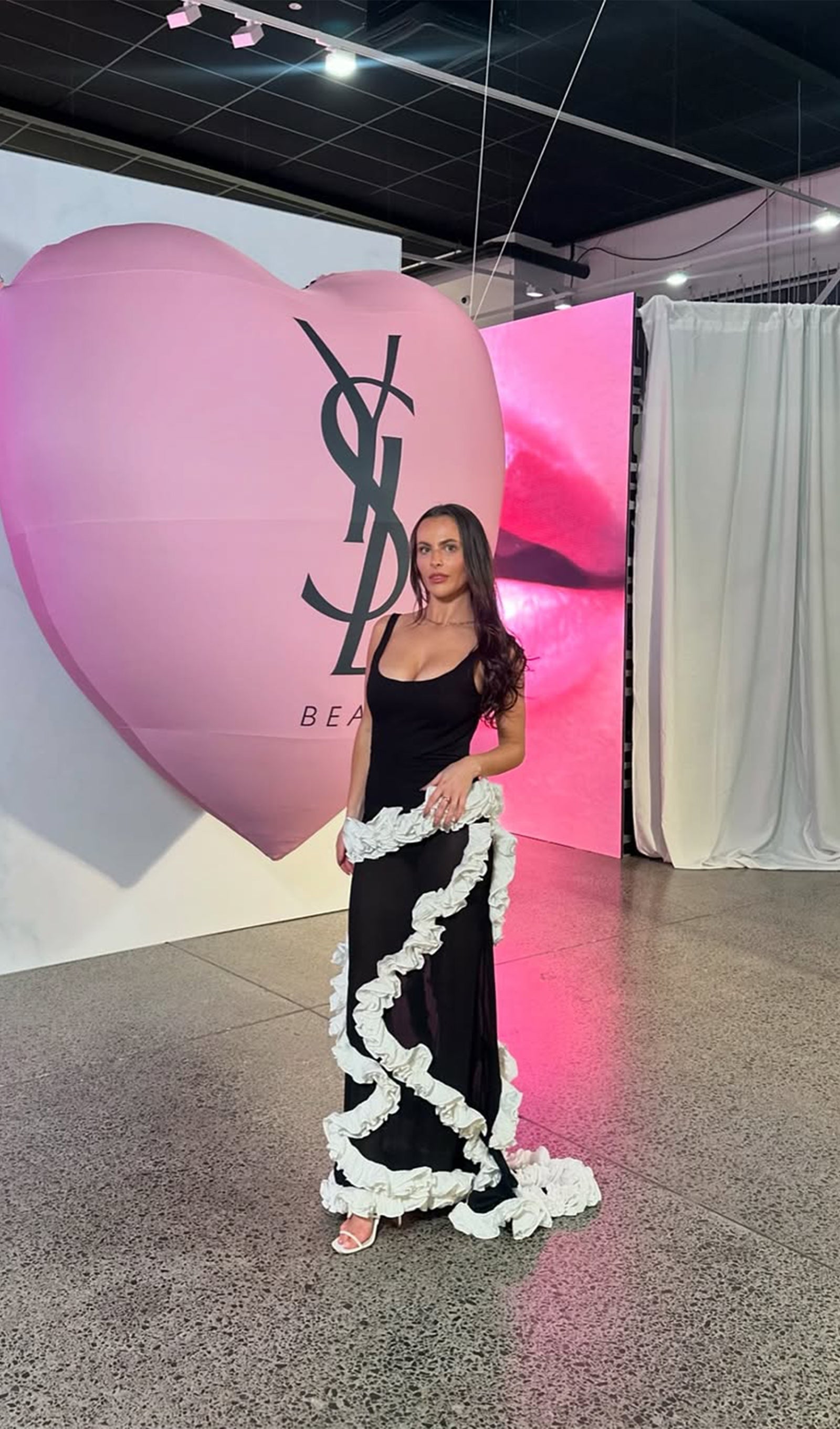 Wisteria Gown Maxi Dress In Black & White