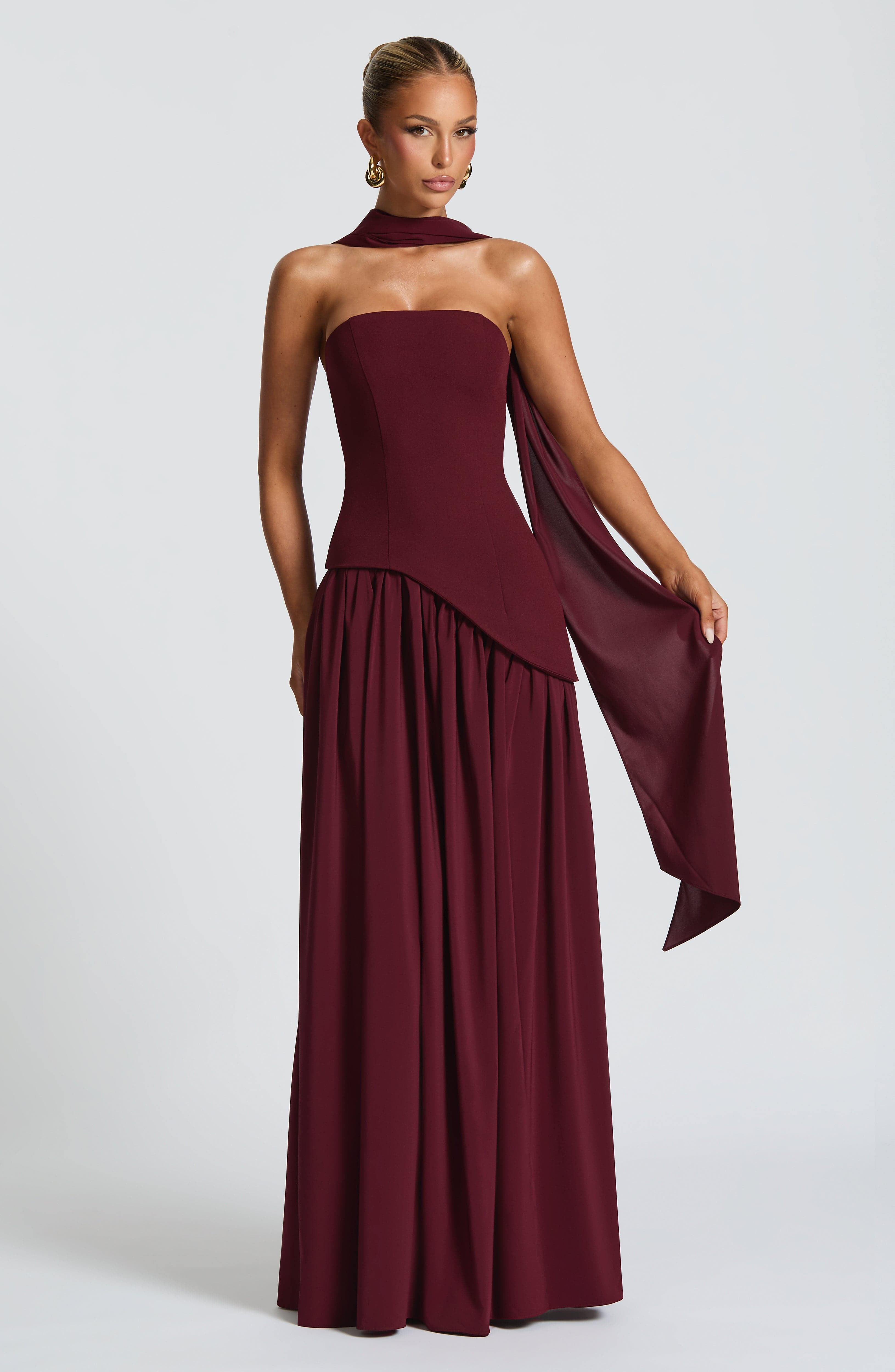 Aliyah Maxi Dress - Cherry Lacquer