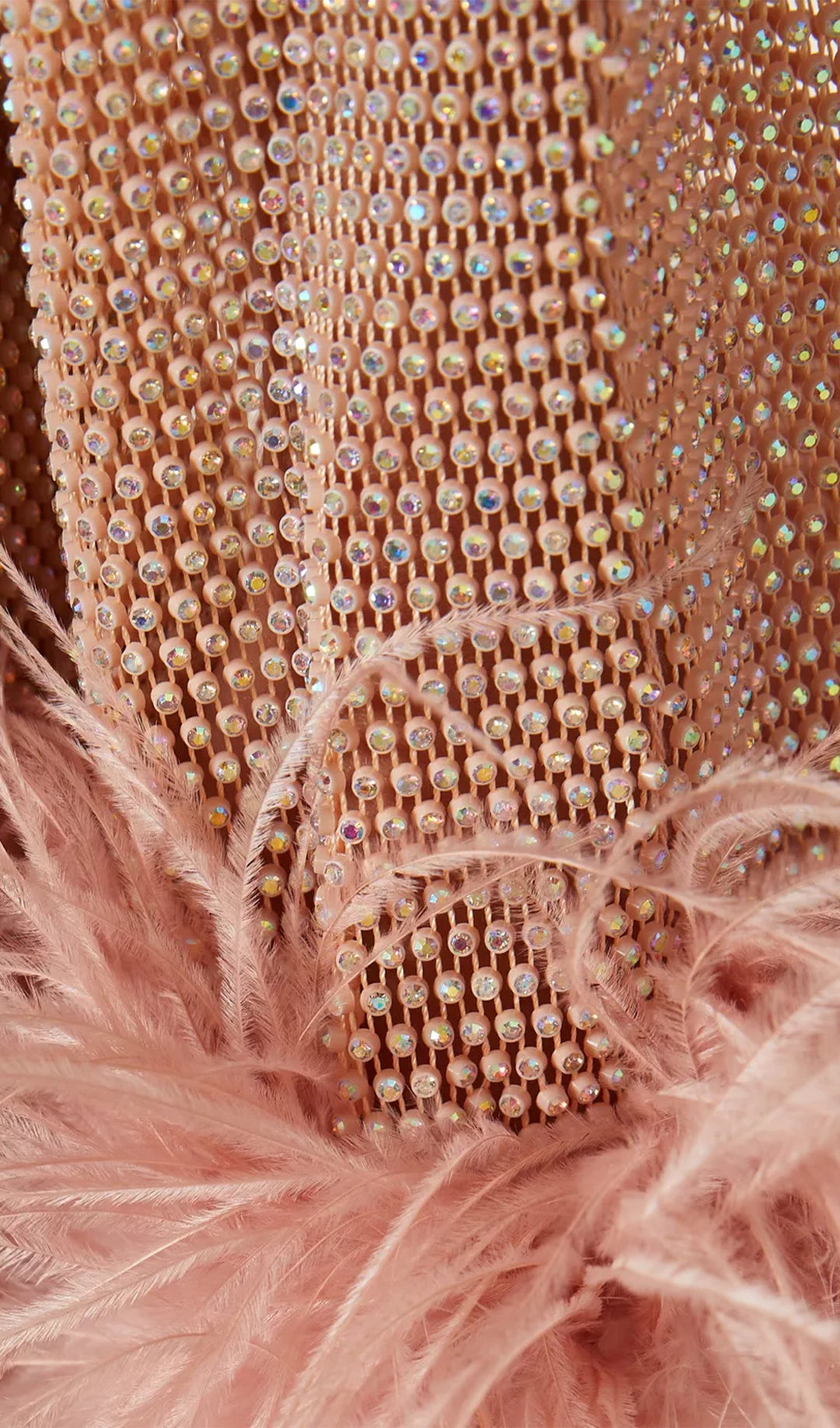 Sheer Rhinestone Mini Dress - Celestia Couture