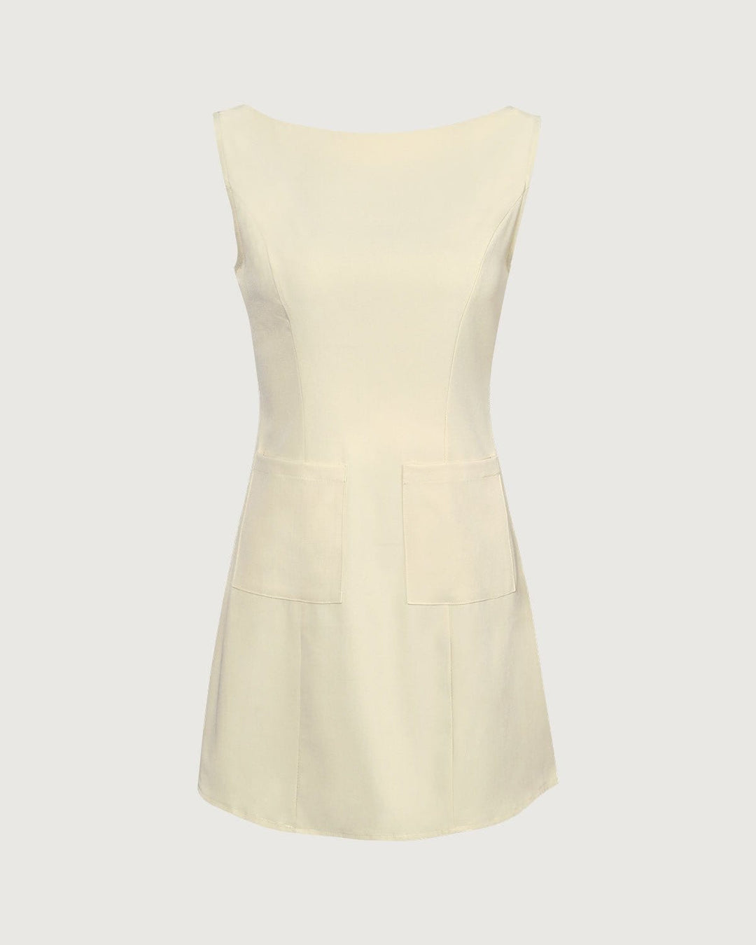 The Yellow Boat Neck Cutout Mini Dress - Celestia Couture