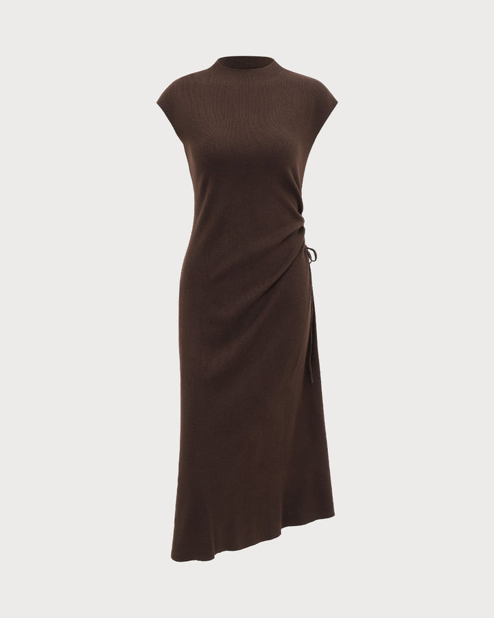 Coffee Bodycon Reversible Sweater Dress - Celestia Couture