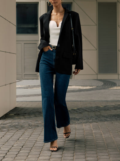 MONA  Black Single-Breasted Suit Jacket