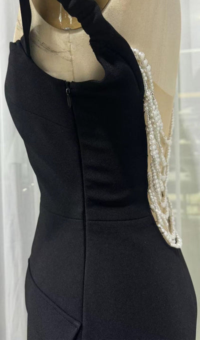 Off Shoulder Open Back Midi Dress