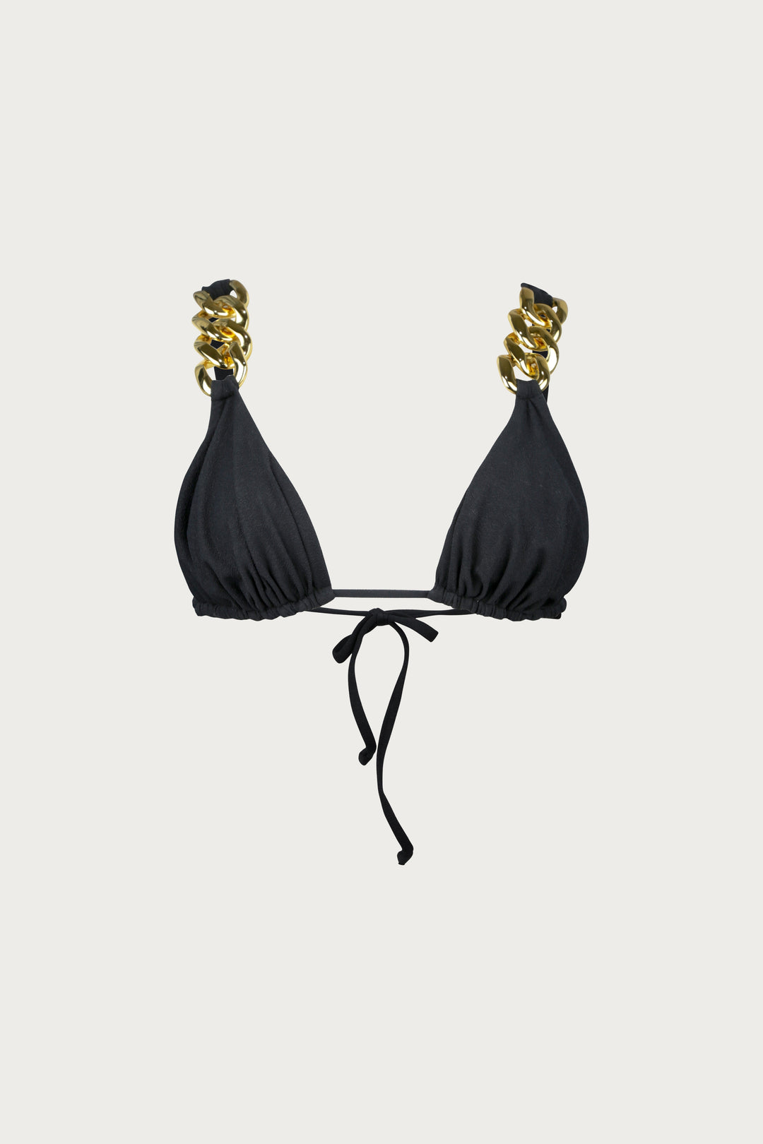 Gold Chain Triangle (Faux Suede Black) - Celestia Couture