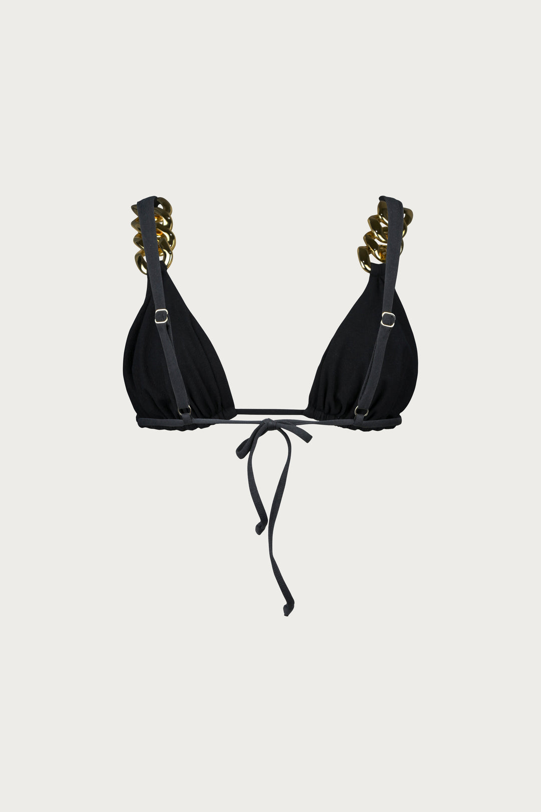 Gold Chain Triangle (Faux Suede Black) - Celestia Couture