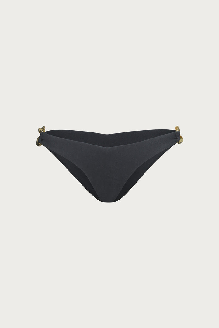 Gold Chain Brief (Faux Suede Black) - Celestial Couture