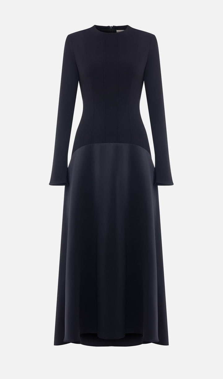 Trendy Knitted Satin Maxi Dress - Celestia Couture