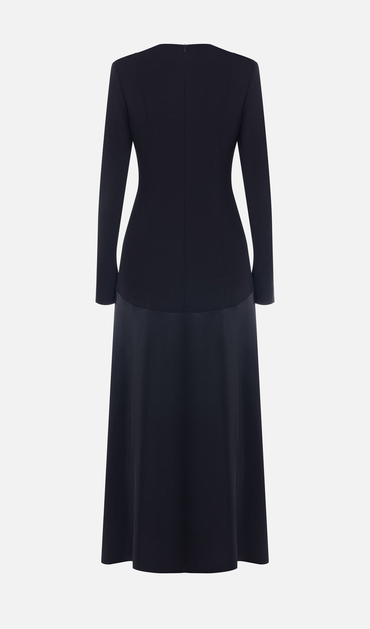 Trendy Knitted Satin Maxi Dress - Celestia Couture