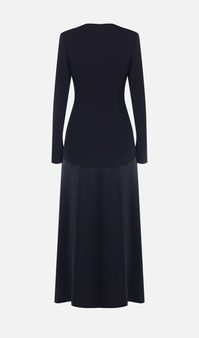 Trendy Knitted Satin Maxi Dress