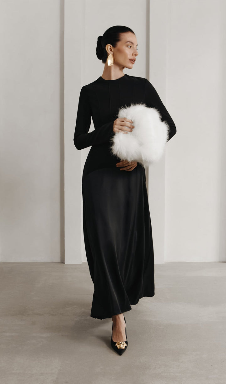 Knitted Satin Maxi Dress