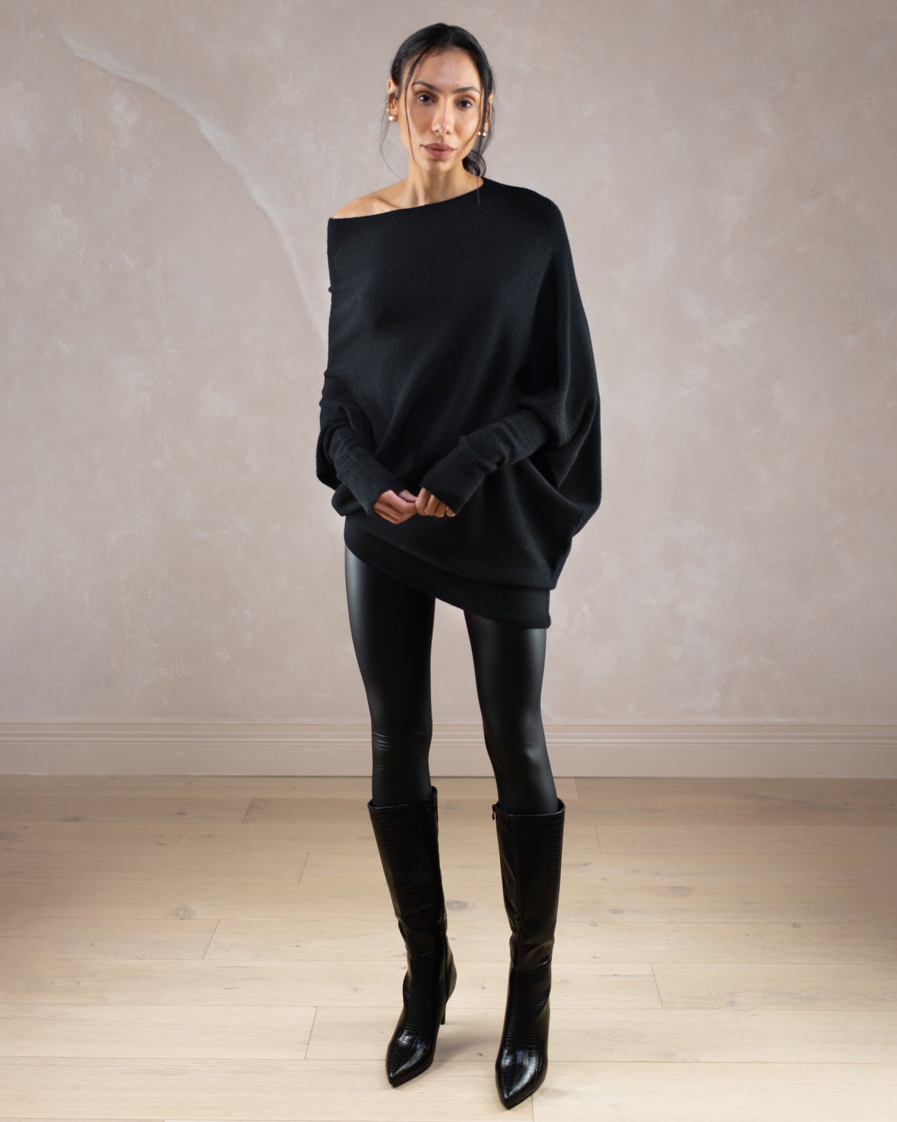 Asymmetric Draped | Black
