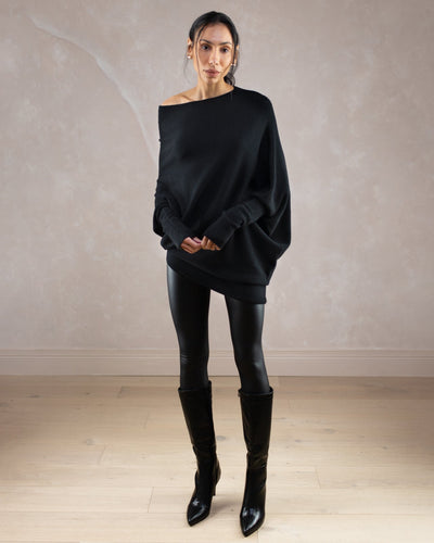 Asymmetric Draped | Black