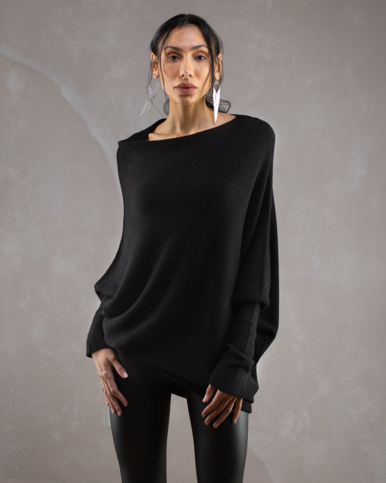 Asymmetric Draped | Black