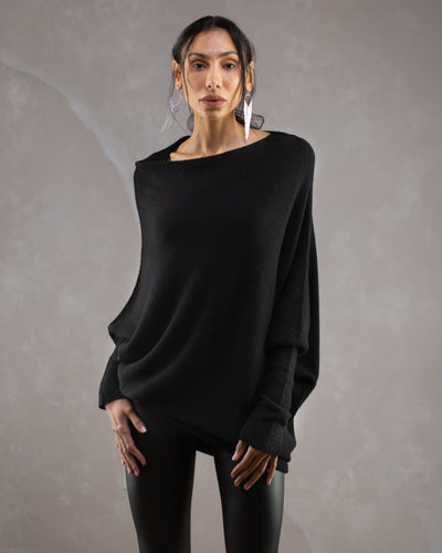 Asymmetric Draped | Black