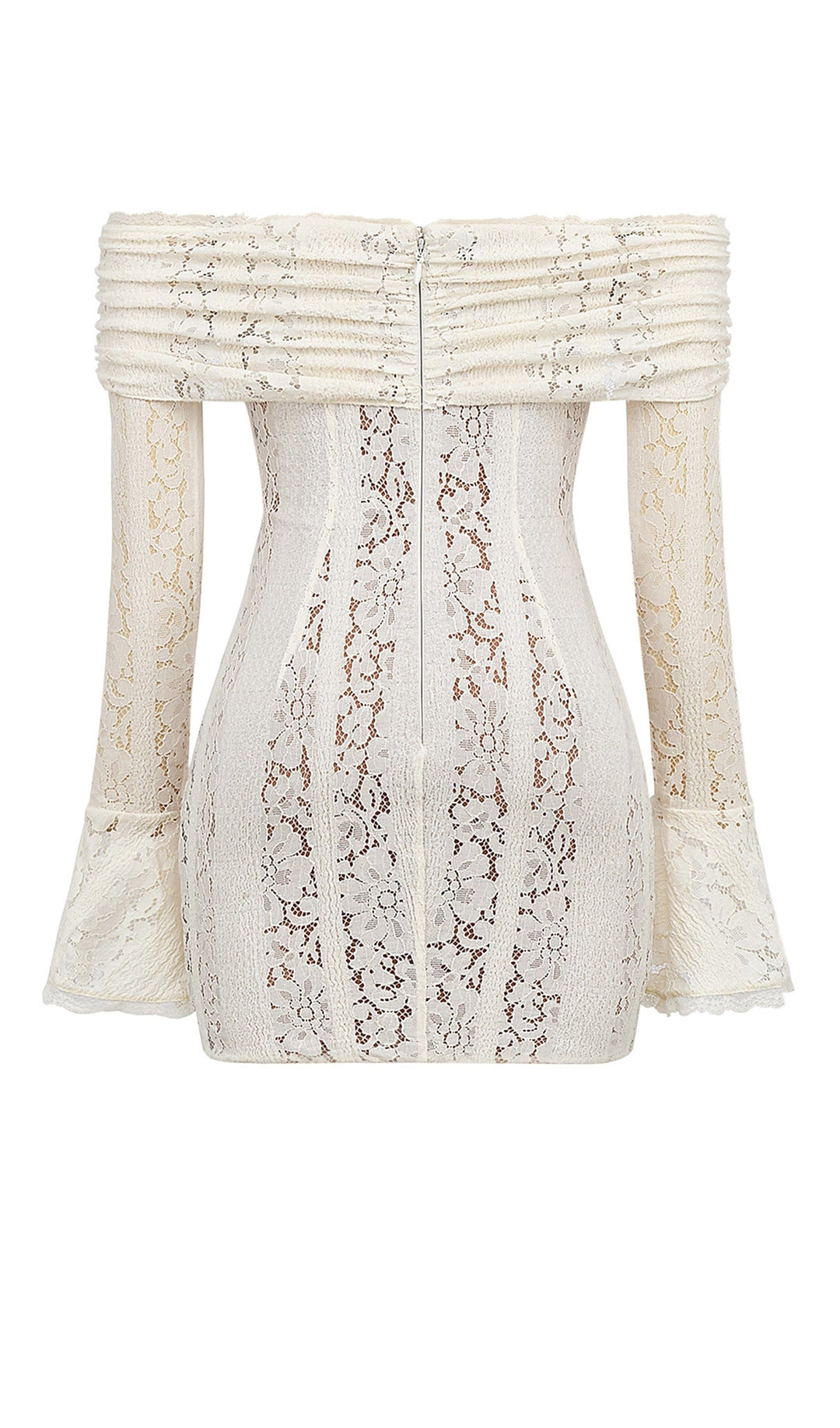 Vintage Floral Lace Off Shoulder Mini Dress - Celestia Couture