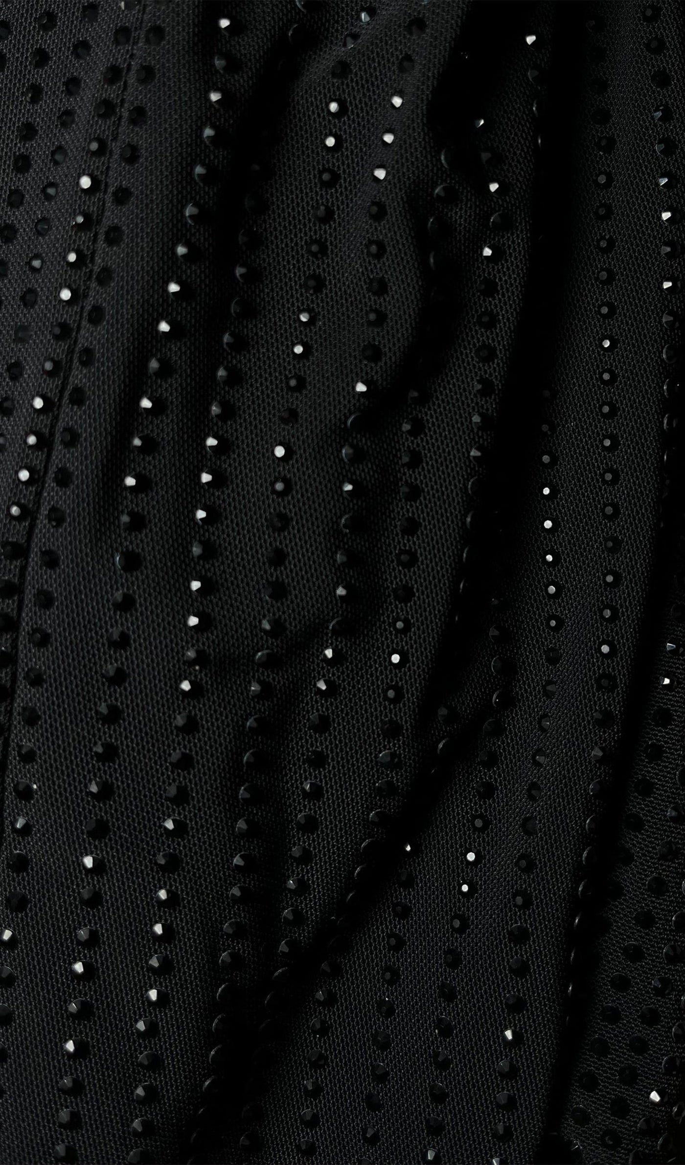 Diamante Ruched Midi Dress - Black