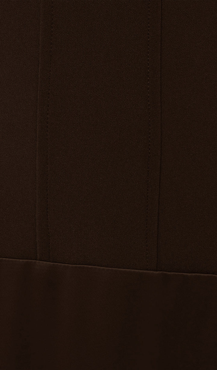 Knitted Satin Maxi Dress -Coffee - Celestia Couture