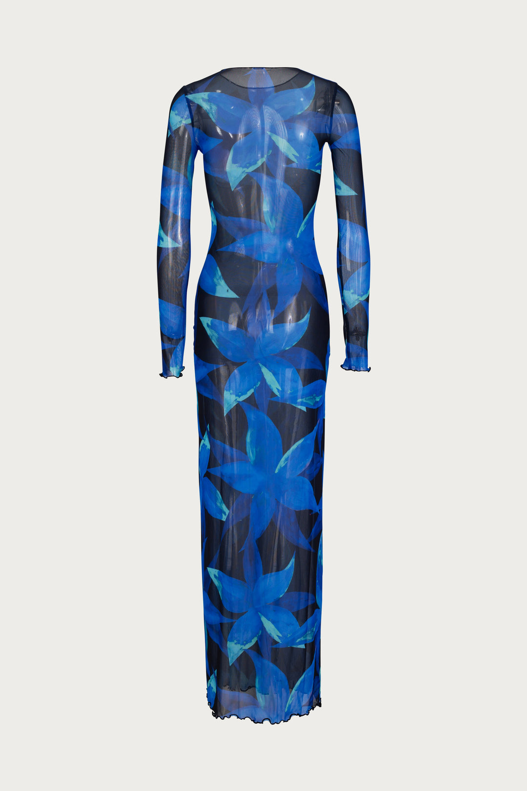 Mesh Maxi Dress (Blue Tropical) - Celestial Couture