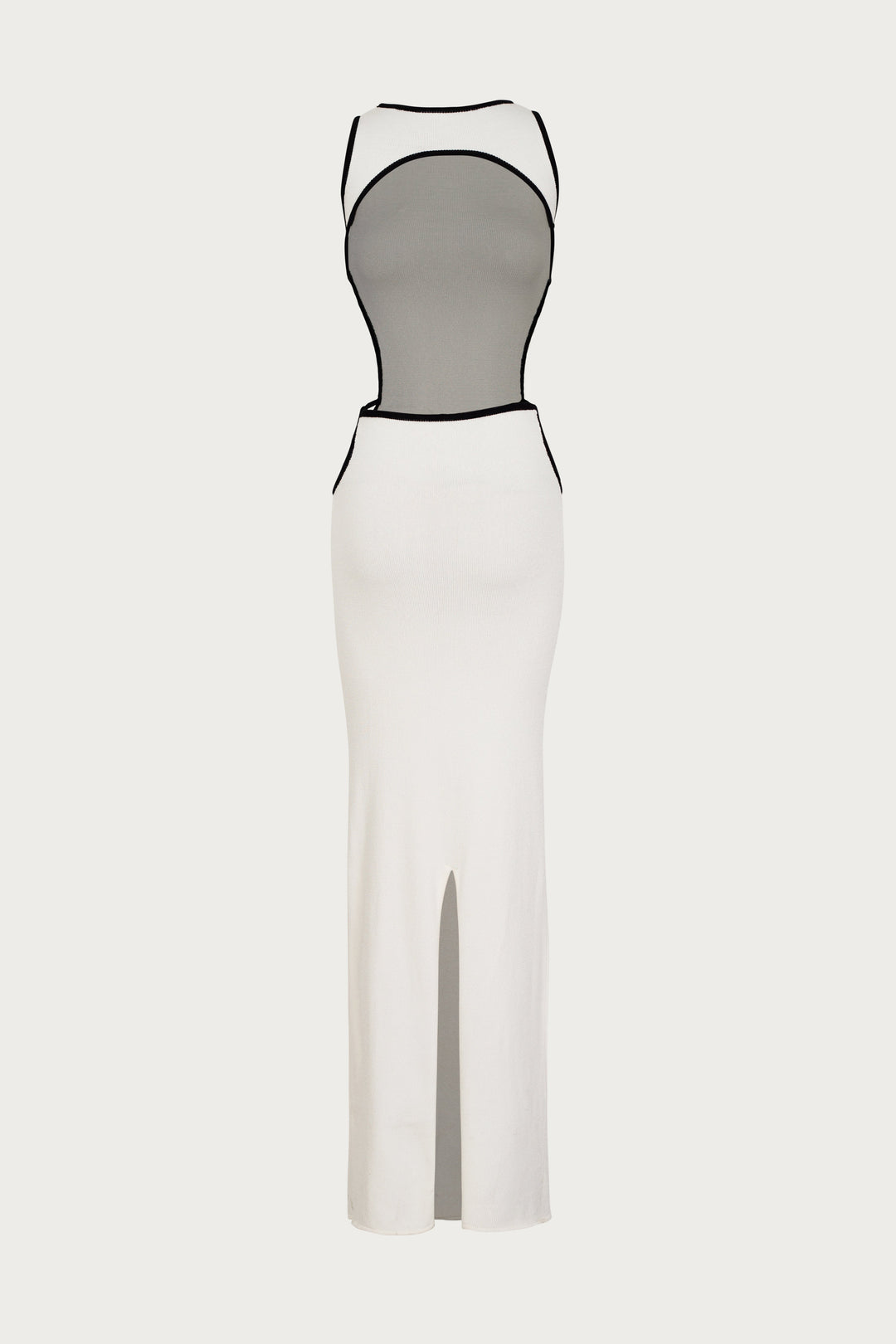 Tie Maxi Dress (Cream/Black) - Celestia Couture