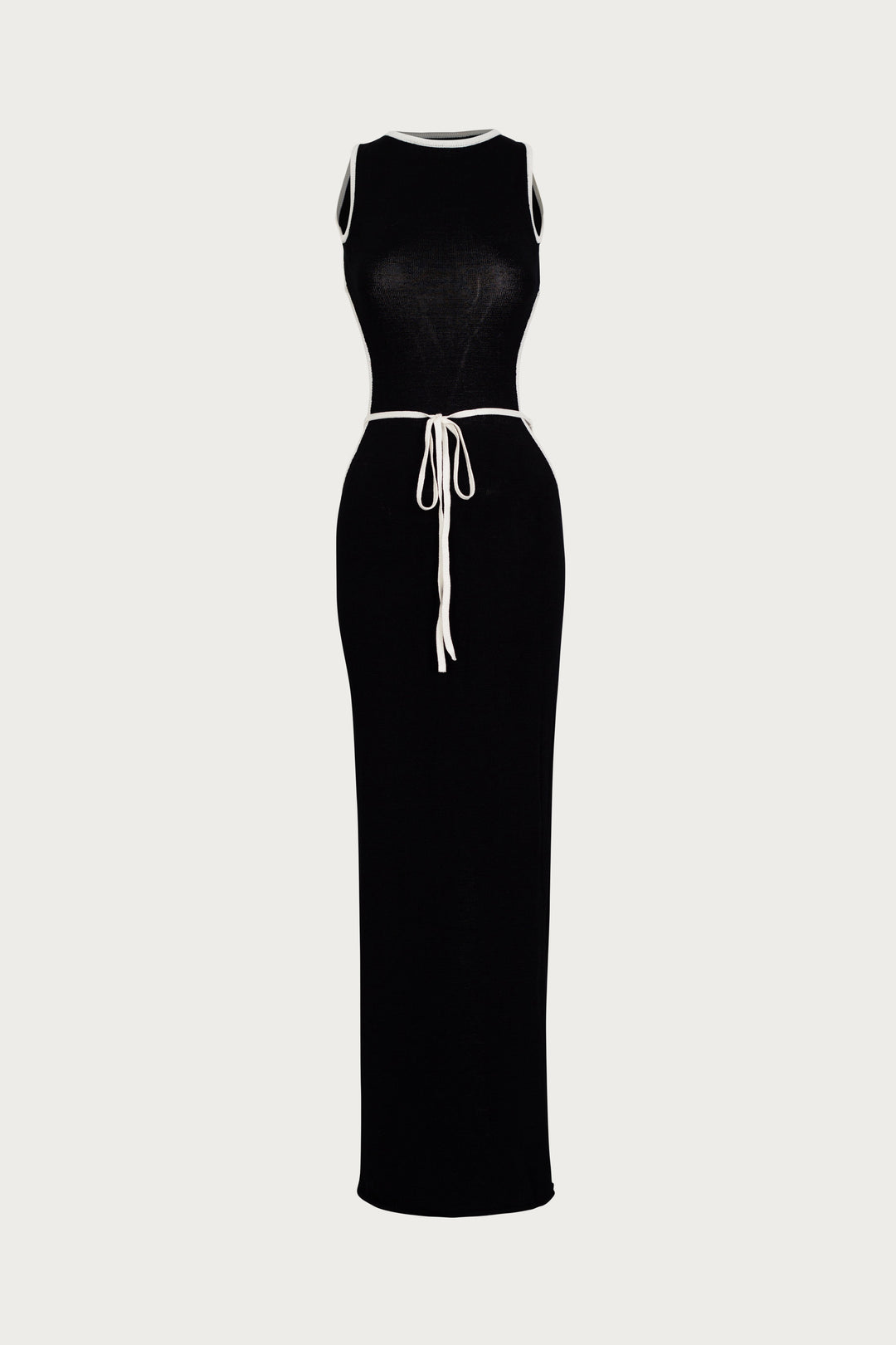 Tie Maxi Dress (Black/Cream) - Celestia Couture