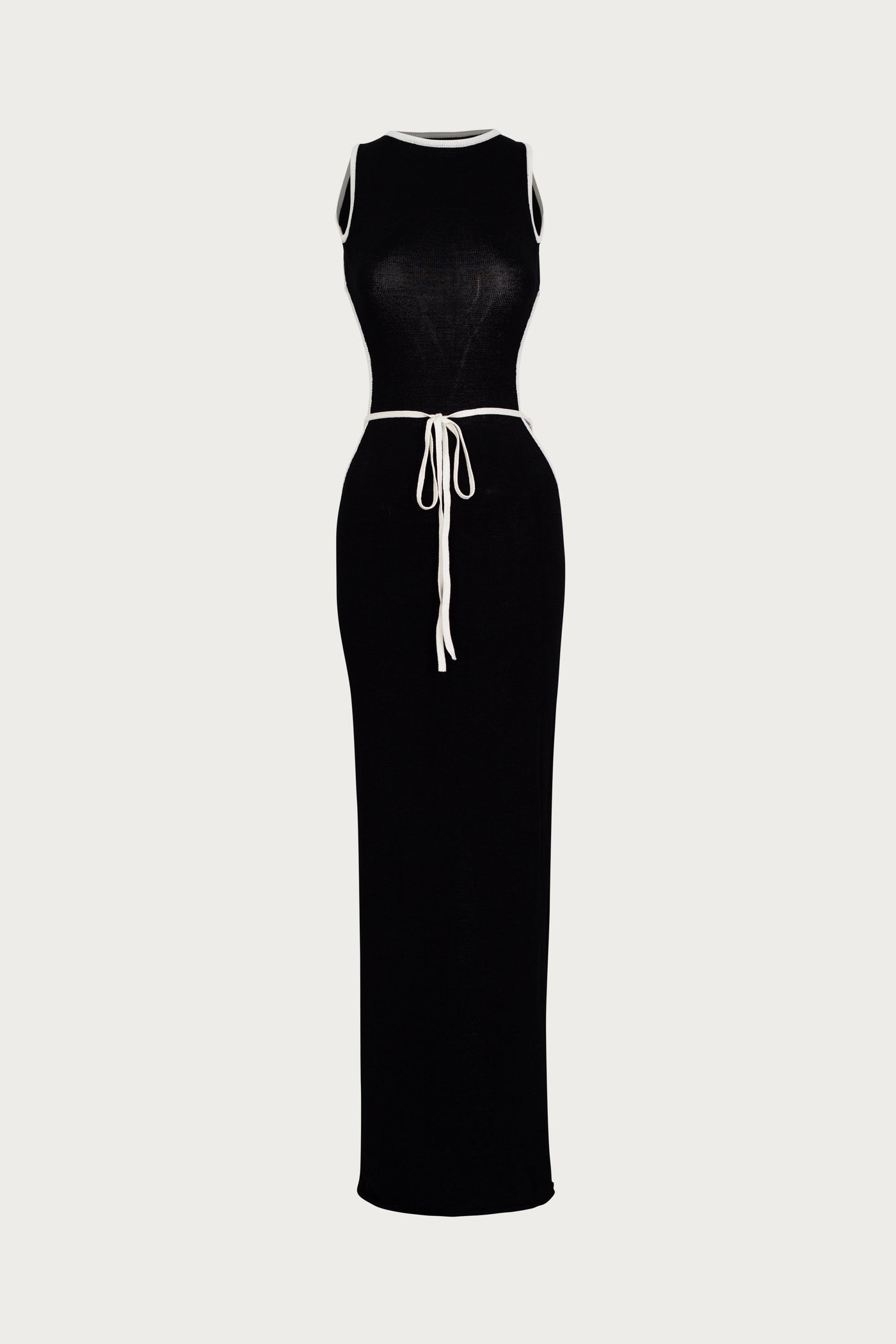 Tie Maxi Dress (Black/Cream) - Celestial Couture