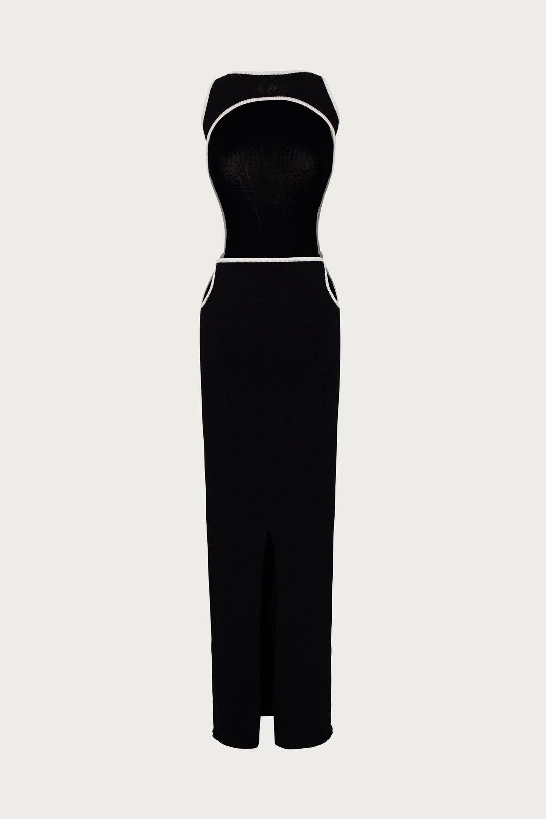 Tie Maxi Dress (Black/Cream) - Celestia Couture