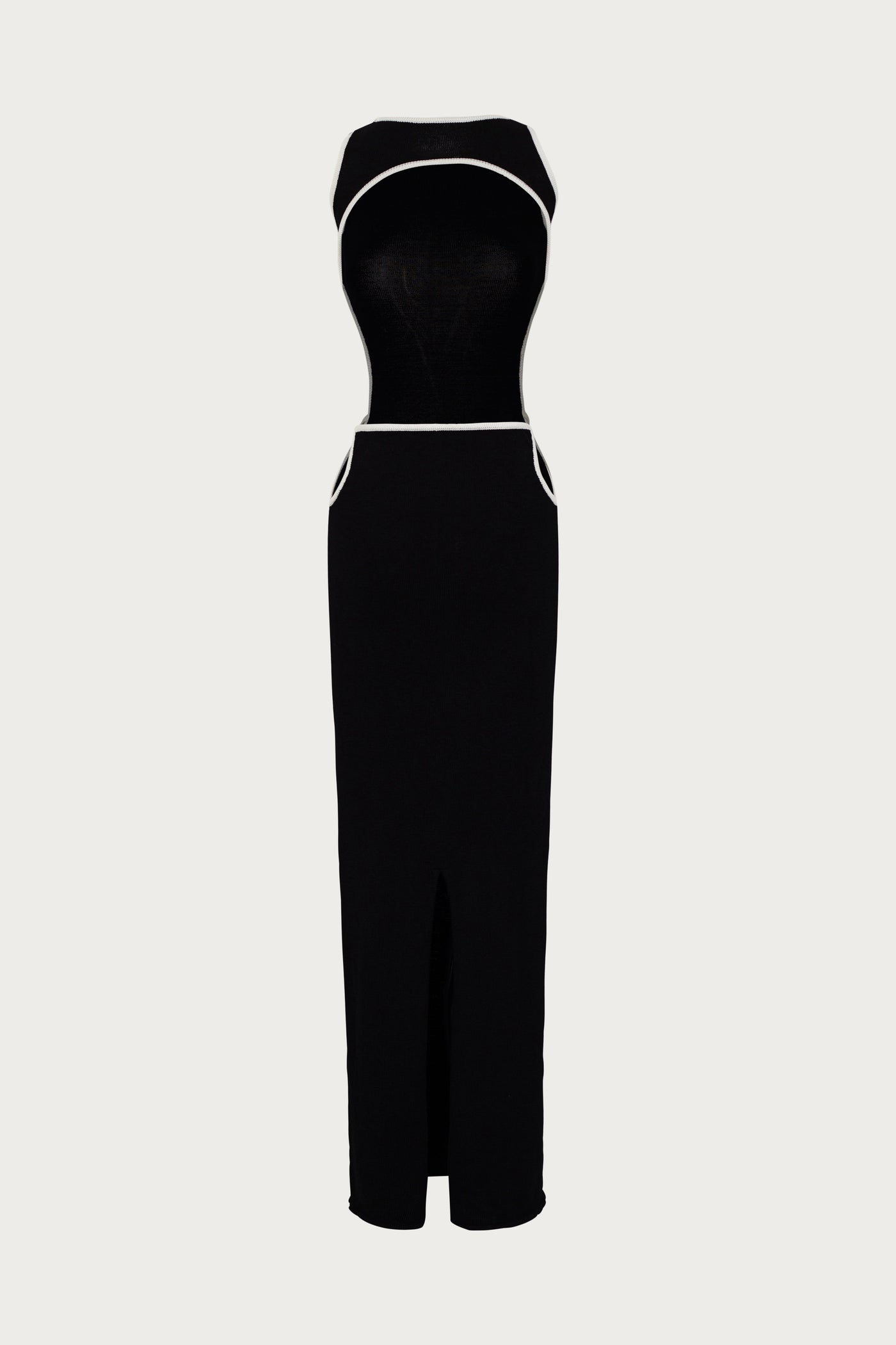 Tie Maxi Dress (Black/Cream) - Celestial Couture