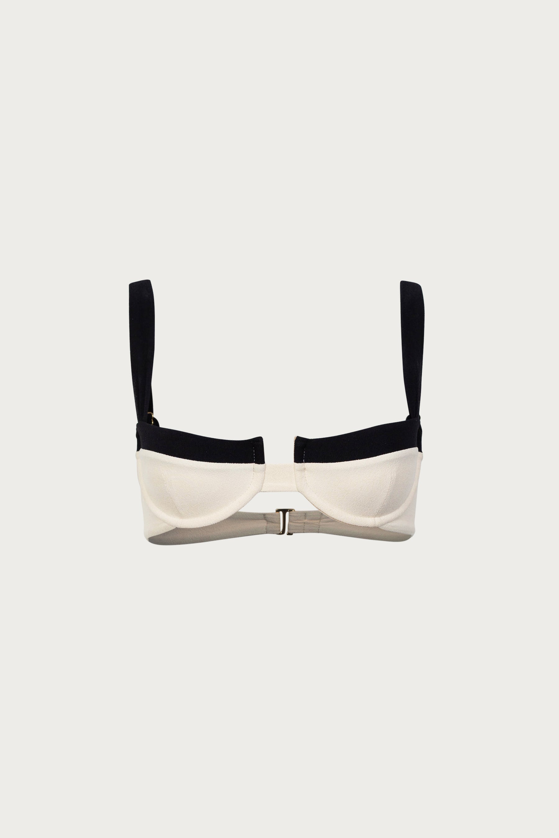 Underwire Top (Faux Suede Cream/Black) - Celestial Couture