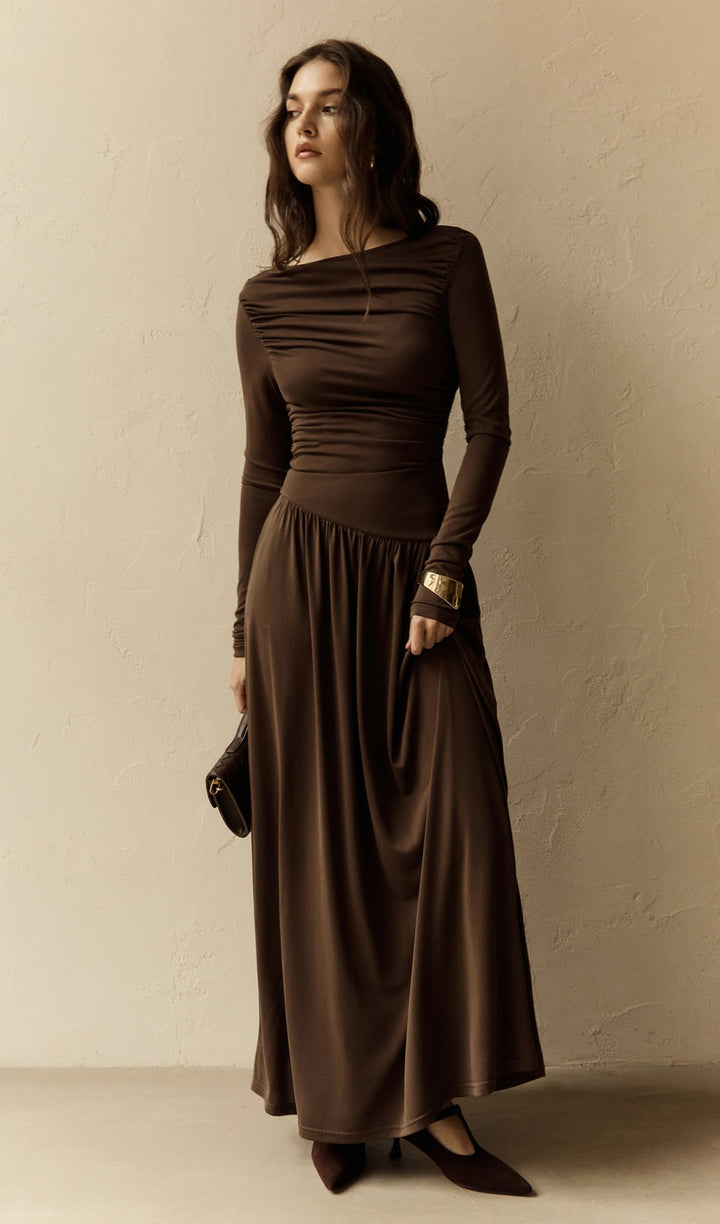 Ruffle Knitted Maxi Dress - Celestia Couture