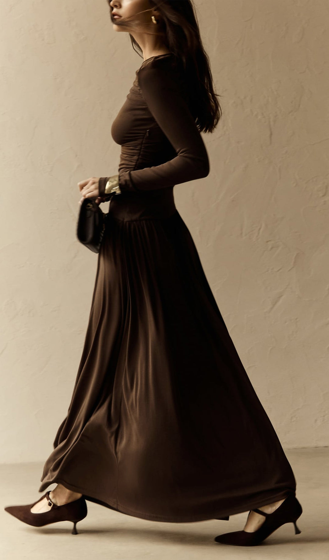 Ruffle Knitted Maxi Dress - Celestia Couture