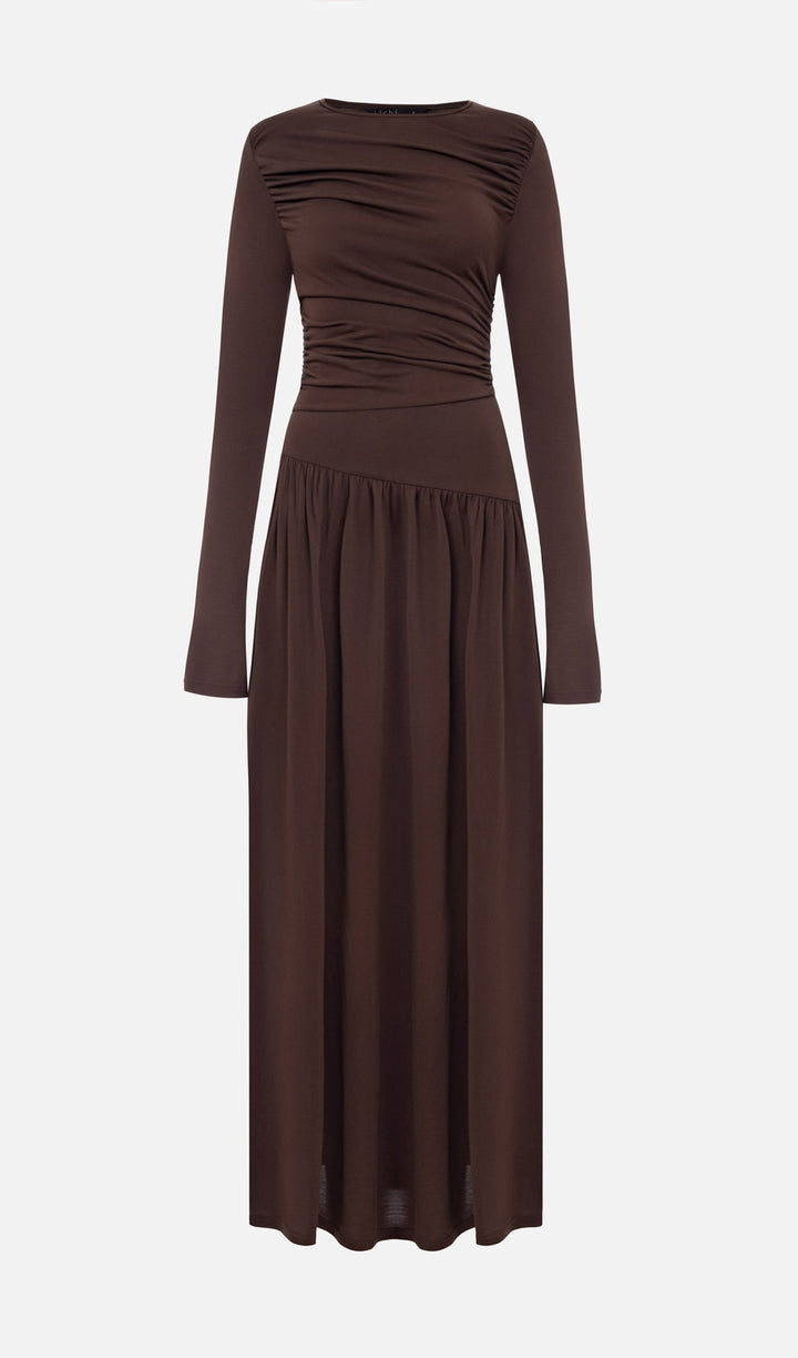 Ruffle Knitted Maxi Dress - Celestia Couture