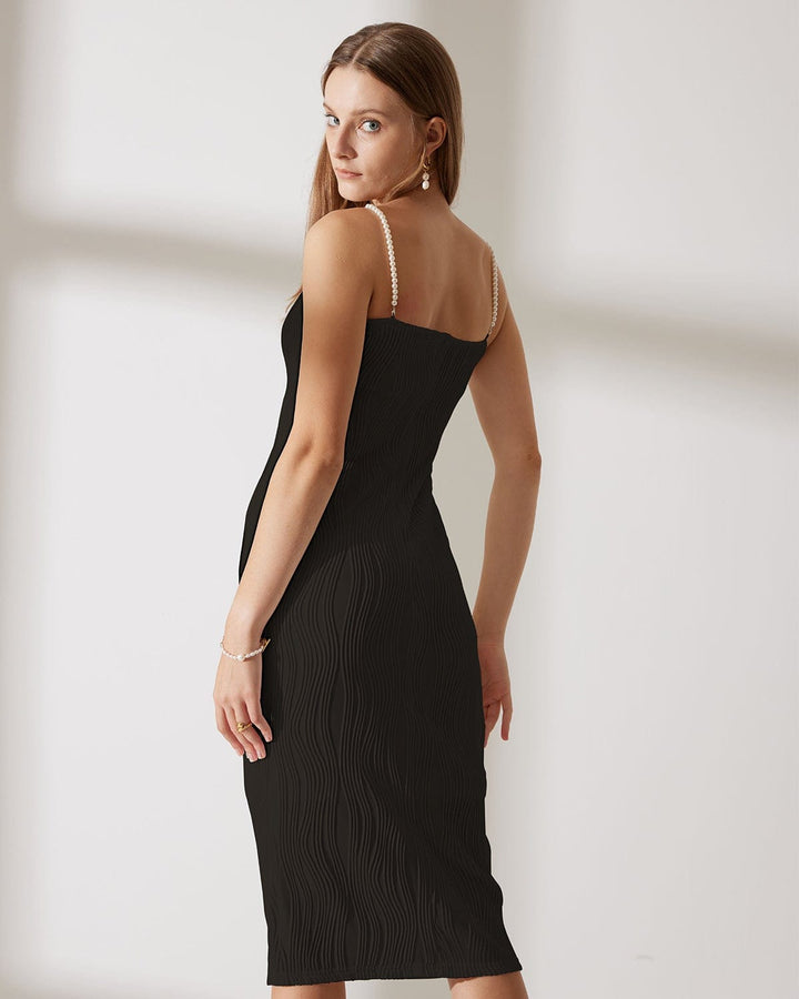 The Water Ripple Textured Cami Dress - Celestia Couture