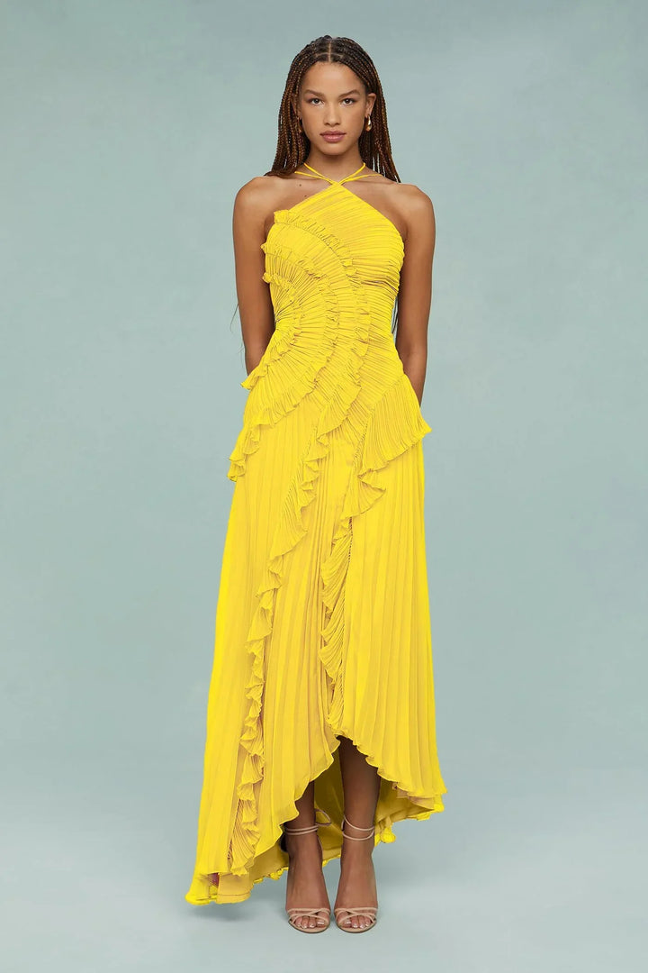 Julia Charming Ruffle Cascade Maxi Dress
