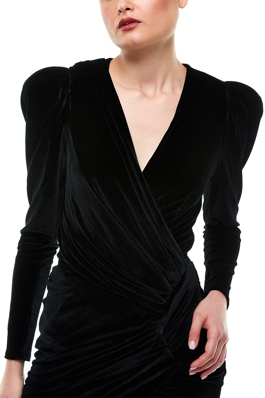 Black Velvet Jersey Dress - Celestia Couture