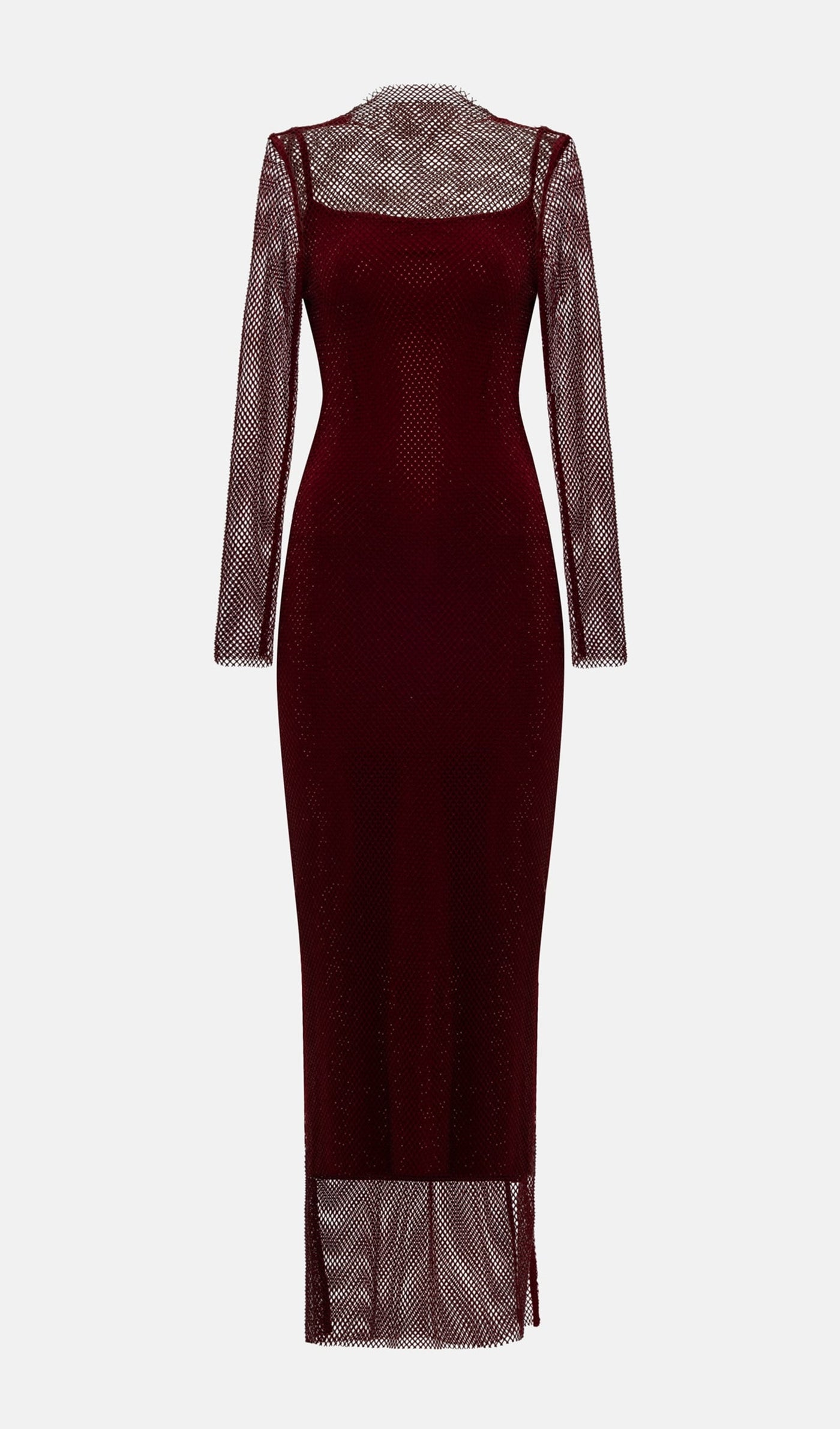 Mesh With Monochrome Lining  Maxi Dress