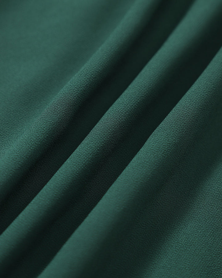 The Green Stand Collar Sheer Slit Mini Dress - Celestia Couture