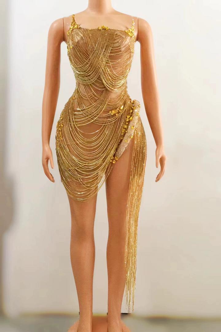 Onyx Strapless Crystal Fringe Mini Dress As Seen On Carolina Delgado
