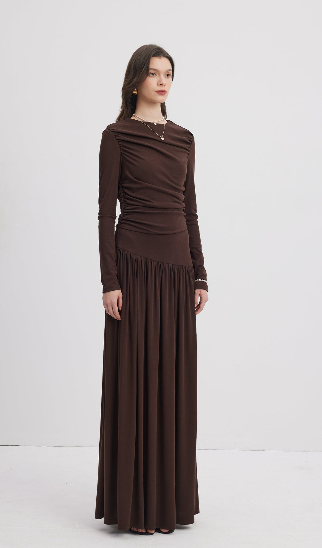Ruffle Knitted Maxi Dress - Celestia Couture