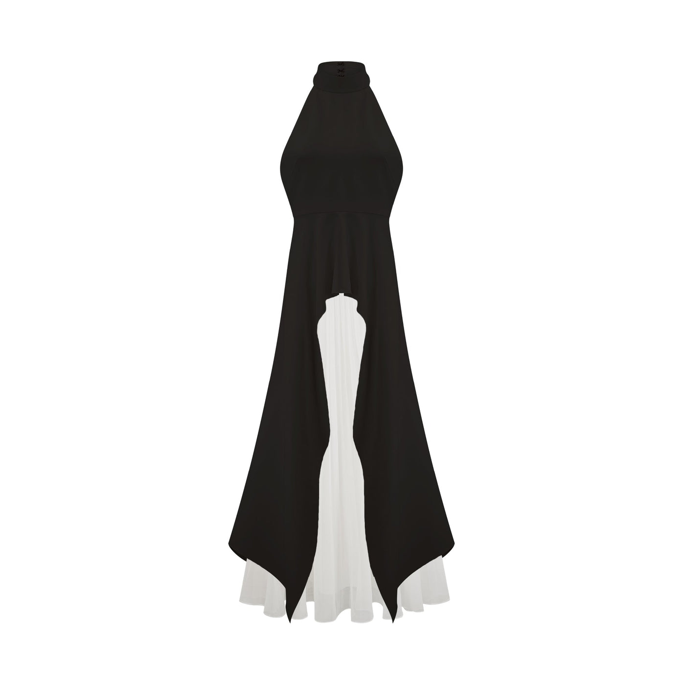 Inés halterneck layered long dress