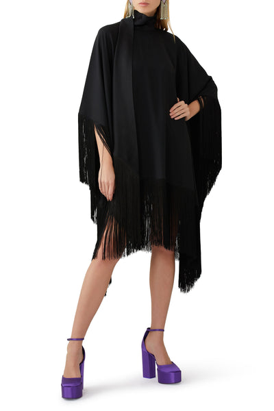 Celestia Women's Black Fluid Crepe  Kaftan