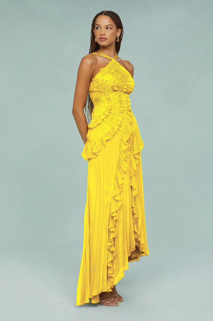 Julia Charming Ruffle Cascade Maxi Dress