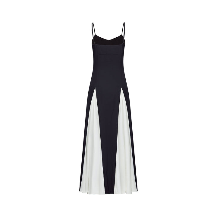 Sofie contrast-color pleated maxi dress - Celestia Couture