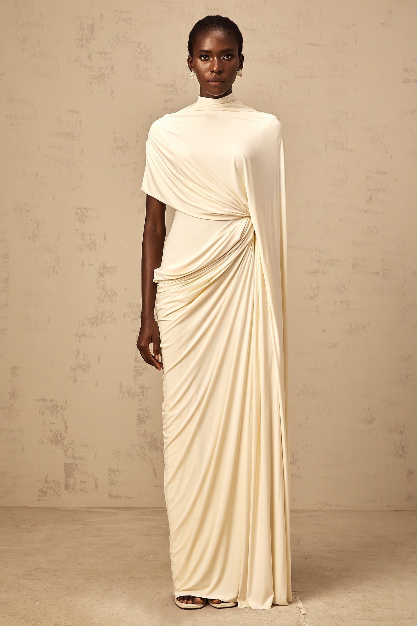 Fenolla asymmetrical draped cape & dress matching set
