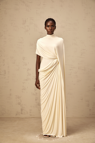 Fenolla asymmetrical draped cape & dress matching set