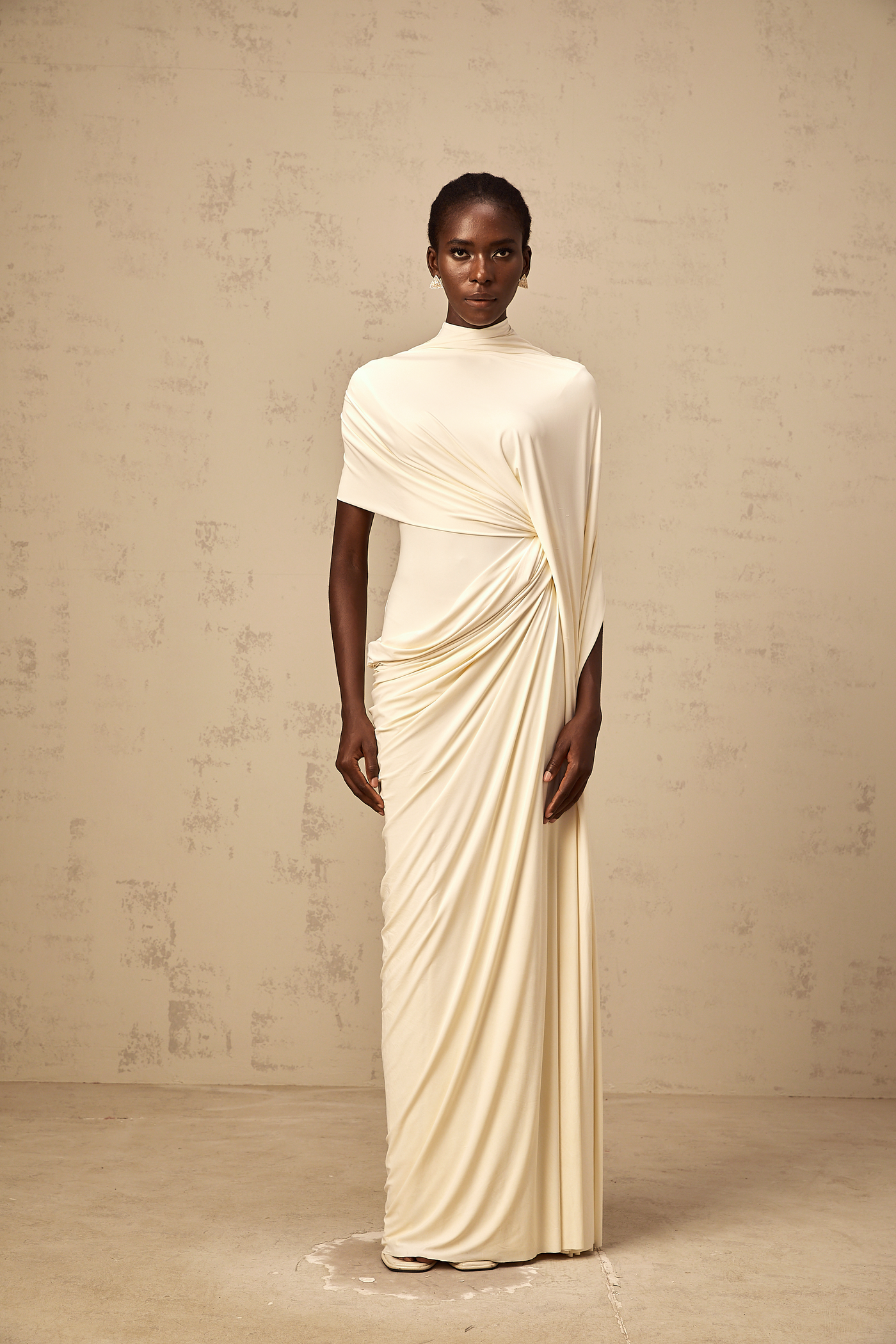Fenolla asymmetrical draped cape & dress matching set