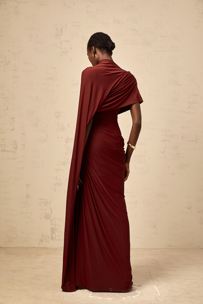 Fenolla asymmetrical draped cape & dress matching set