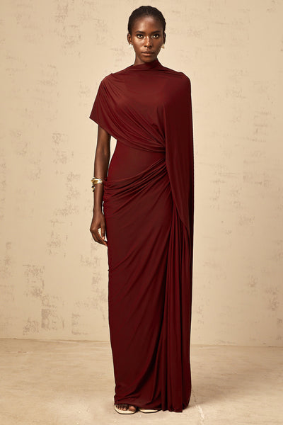 Fenolla asymmetrical draped cape & dress matching set