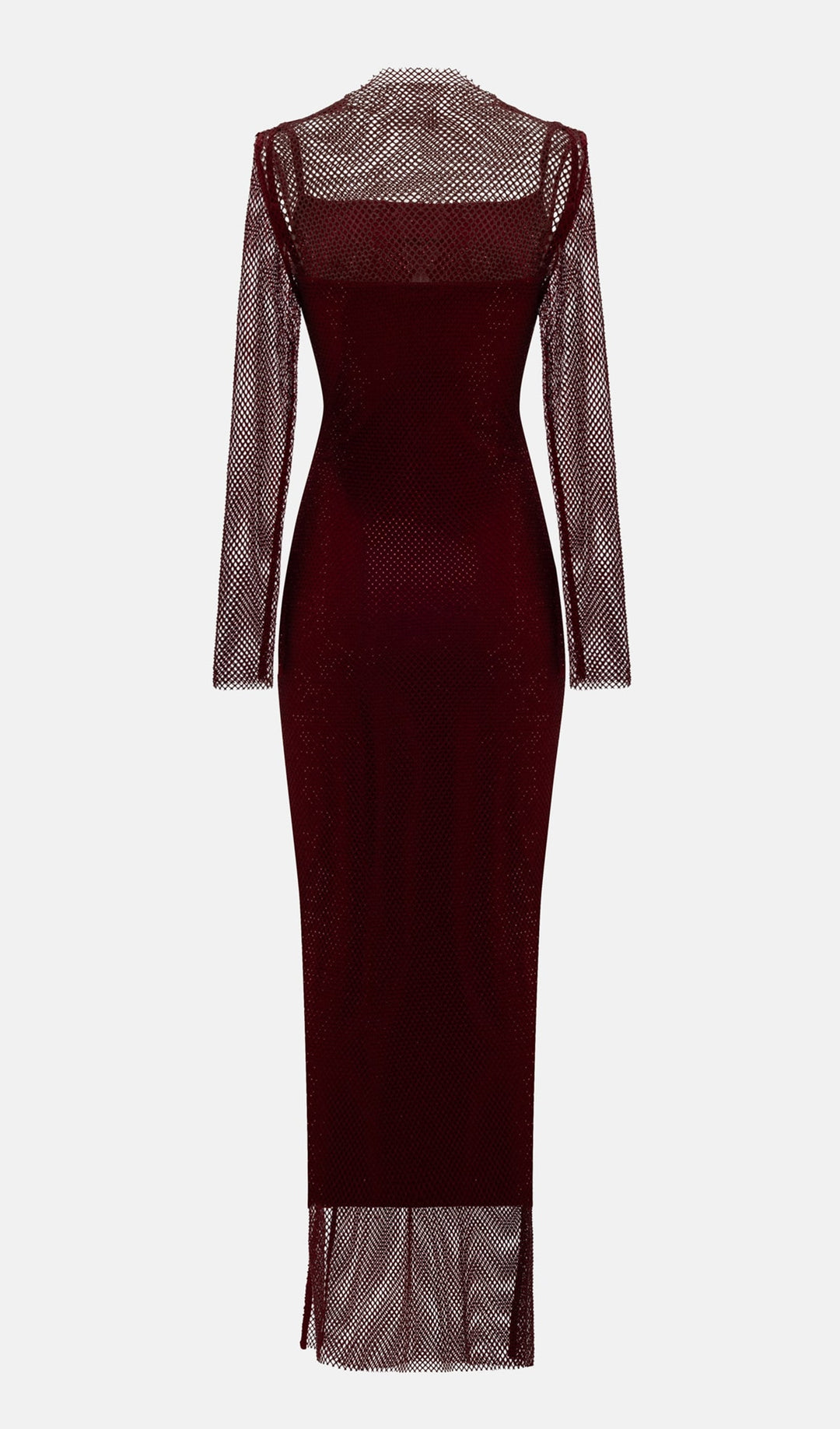 Mesh With Monochrome Lining Maxi Dress - Celestia Couture