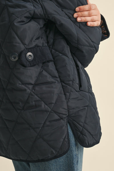 Oversized Green Quilted Jacket